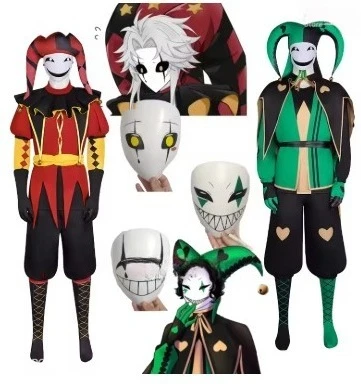 The Freak Circus Pierrot Cosplay Costume Harlequin Clown Outfit with Mask Hat for Halloween Scary Roleplay
The Freak Circus Pierrot Cosplay Costume Harlequin Clown Outfit with Mask Hat for Halloween Scary Roleplay