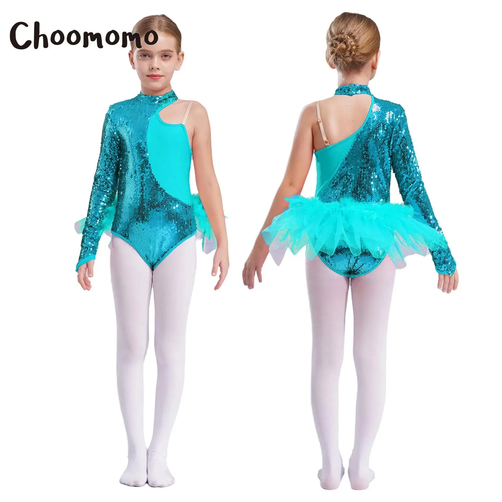 Girls One Shoulder Sequin Tulle Skirted Leotard Ballet Gymnastics Jumpsuit Figure Skating Feather Tutu Bodysuit Jazz Dancewear
Girls One Shoulder Sequin Tulle Skirted Leotard Ballet Gymnastics Jumpsuit Figure Skating Feather Tutu Bodysuit Jazz Dancewear