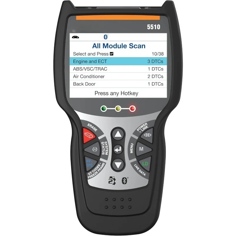 5510 OBD2 Scanner, Scan Tool for ABS, All System Scanner, Caliper Service, Brake Pad Life, Read/Erase ABS/SRS Codes, Rese
5510 OBD2 Scanner, Scan Tool for ABS, All System Scanner, Caliper Service, Brake Pad Life, Read/Erase ABS/SRS Codes, Rese