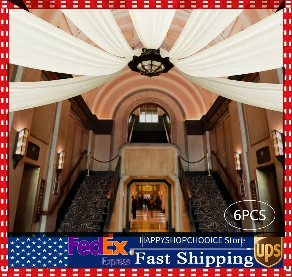 6pcs Beige Ceiling Drapes, Wedding Ceiling Draping, Backdrop Curtains for Party Ceremony Stage Wedding Decoration
6pcs Beige Ceiling Drapes, Wedding Ceiling Draping, Backdrop Curtains for Party Ceremony Stage Wedding Decoration