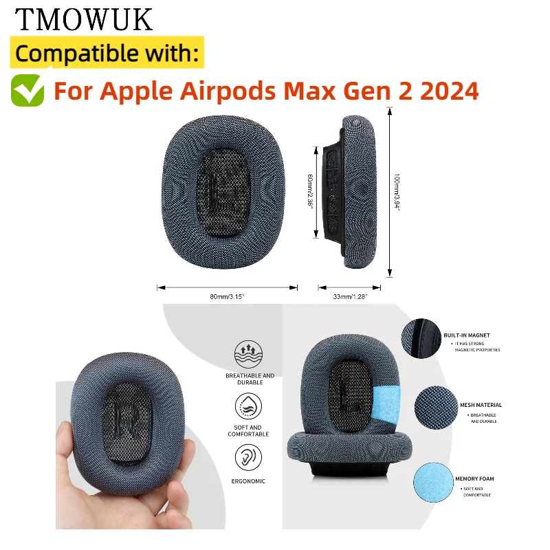 TMOWUK Soft Foam Protein Leather Headphone Earpads Ear Pads Compatible For Apple Airpods Max Gen 2 2024 Headset Earmuff
TMOWUK Soft Foam Protein Leather Headphone Earpads Ear Pads Compatible For Apple Airpods Max Gen 2 2024 Headset Earmuff