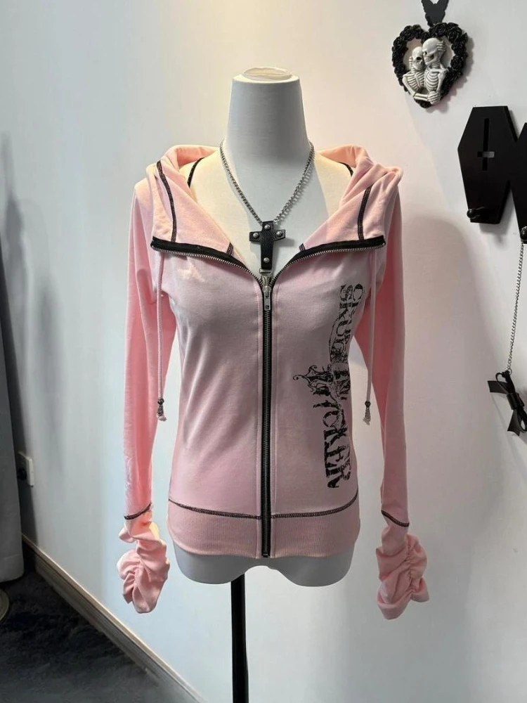 Gothic Y2k Long Sleeve Hooded Coat Women Autumn Aesthetic Harajuku Fashion Casual Sweatshirts Punk Streetwear Hoodies 2025 New
Gothic Y2k Long Sleeve Hooded Coat Women Autumn Aesthetic Harajuku Fashion Casual Sweatshirts Punk Streetwear Hoodies 2025 New