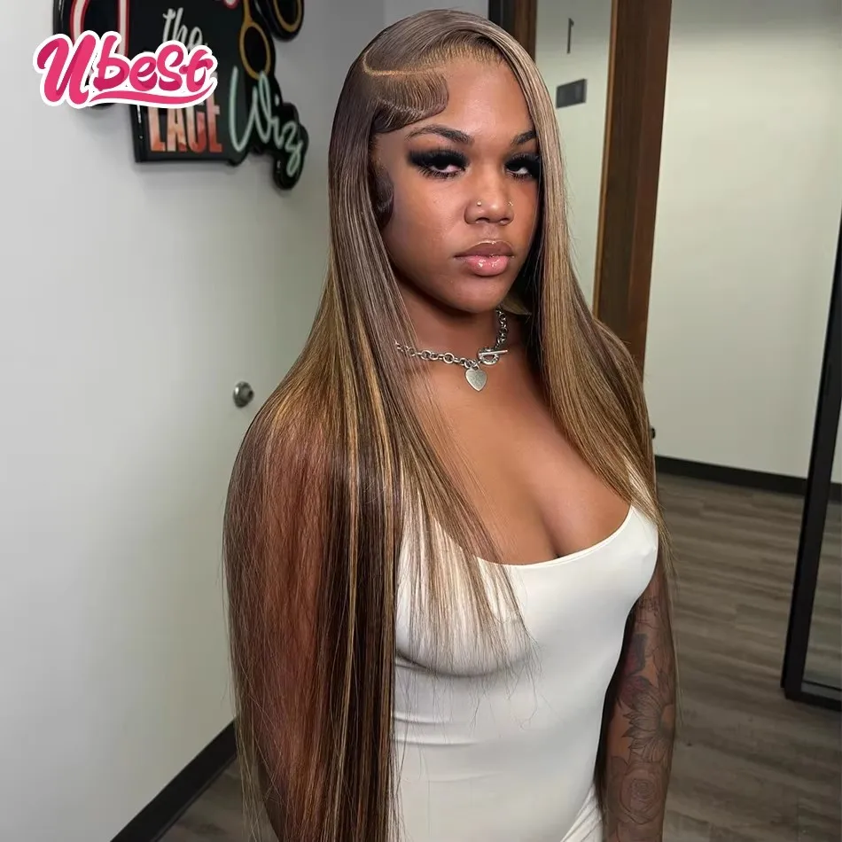 Ubest 13X6 Transparent Lace Front Wigs Straight Human Hair Highlights P4/27 Colored 5X5 Lace Closure Wig Pre Plucked For Women
Ubest 13X6 Transparent Lace Front Wigs Straight Human Hair Highlights P4/27 Colored 5X5 Lace Closure Wig Pre Plucked For Women
