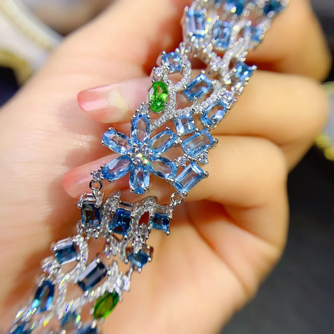 Bracelet 925 Sterling Silver Brightness Senior Women's Natural Blue Topa Stone Luxury Christmas Gift Jewelry Bag Mail Boutique
Bracelet 925 Sterling Silver Brightness Senior Women's Natural Blue Topa Stone Luxury Christmas Gift Jewelry Bag Mail Boutique