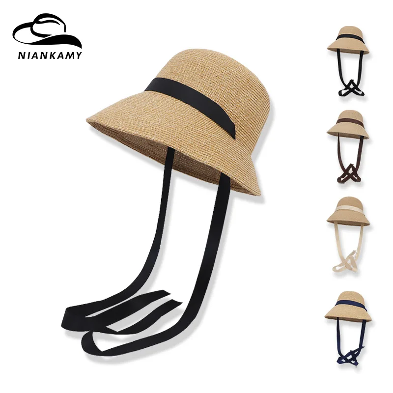Women Solid Color Wide Brim Fisherman Hat With Windproof Rope Breathable Outdoor Sunscreen Bucket Hat
Women Solid Color Wide Brim Fisherman Hat With Windproof Rope Breathable Outdoor Sunscreen Bucket Hat