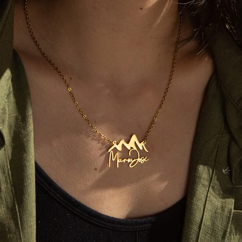 Custom Personalized Necklace for womenStainless Steel Hollow Peaks Jewelry Pendant Chains Choker Women Christmas Gifts
Custom Personalized Necklace for womenStainless Steel Hollow Peaks Jewelry Pendant Chains Choker Women Christmas Gifts
