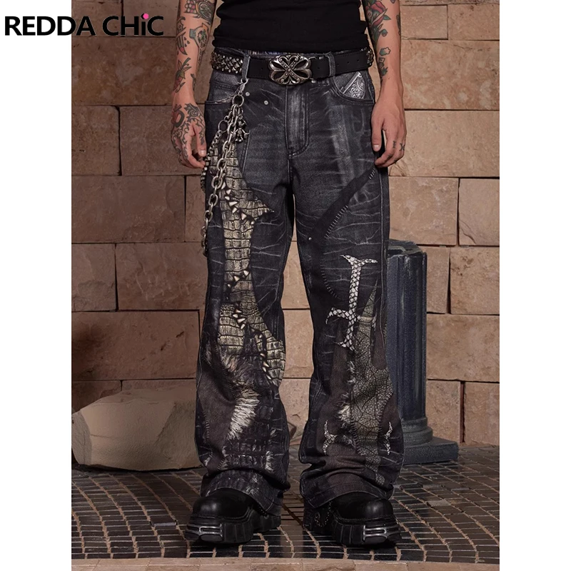 REDDACHiC Digital Print Snake Cross Men's Jeans Y2k Vintage Distressed Wide Leg Straight Baggy Pants Punk Harajuku Streetwear
REDDACHiC Digital Print Snake Cross Men's Jeans Y2k Vintage Distressed Wide Leg Straight Baggy Pants Punk Harajuku Streetwear