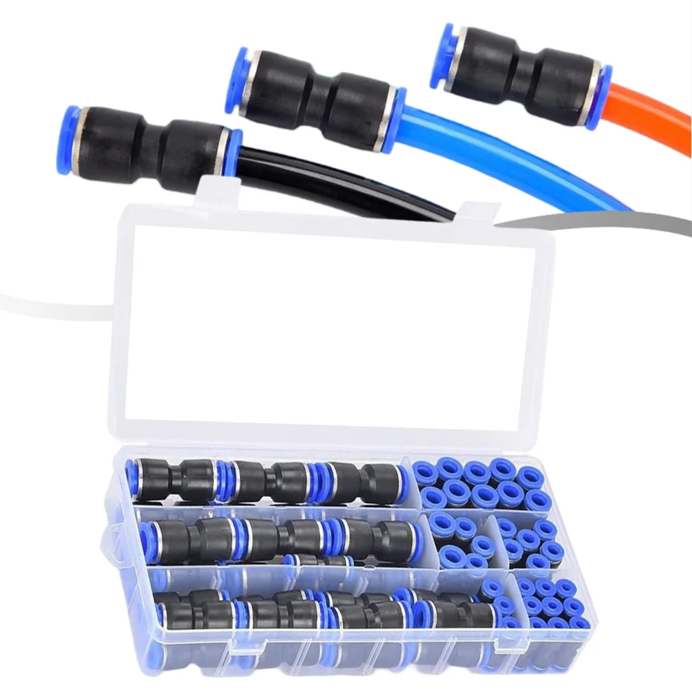 60pcs Straight Push Connectors Quick Connect Air Hose Fittings Kit 5/32" 1/4" 5/16" 3/8" 1/2" Inch For Automatic Industry
60pcs Straight Push Connectors Quick Connect Air Hose Fittings Kit 5/32" 1/4" 5/16" 3/8" 1/2" Inch For Automatic Industry