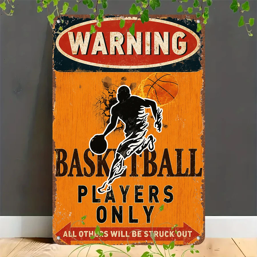 2D flat retro metal tin plate, Vintage Basketball Players Only Warning Tin Sign, Suitable for home, garage, café, bar and garden decoration
2D flat retro metal tin plate, Vintage Basketball Players Only Warning Tin Sign, Suitable for home, garage, café, bar and garden decoration