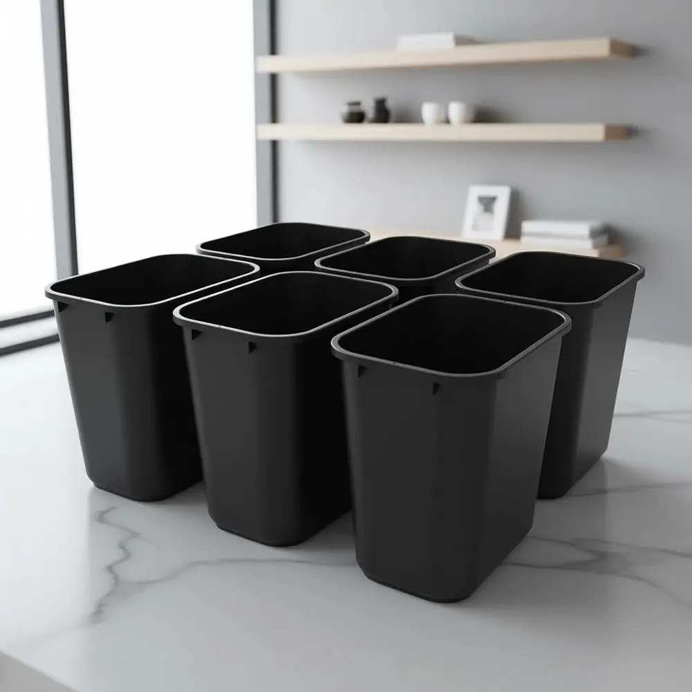7 Gallon Gray Trash Cans, 6-Pack in Black
7 Gallon Gray Trash Cans, 6-Pack in Black