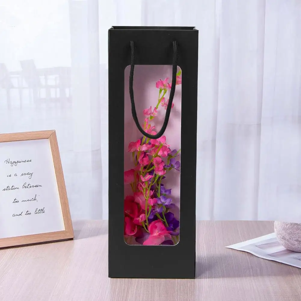 Wine Storage Bag Thick Paper Reinforced Bottom Transparent Window Design Gift Bag Party Reusable Liquor Bag with Handle
Wine Storage Bag Thick Paper Reinforced Bottom Transparent Window Design Gift Bag Party Reusable Liquor Bag with Handle