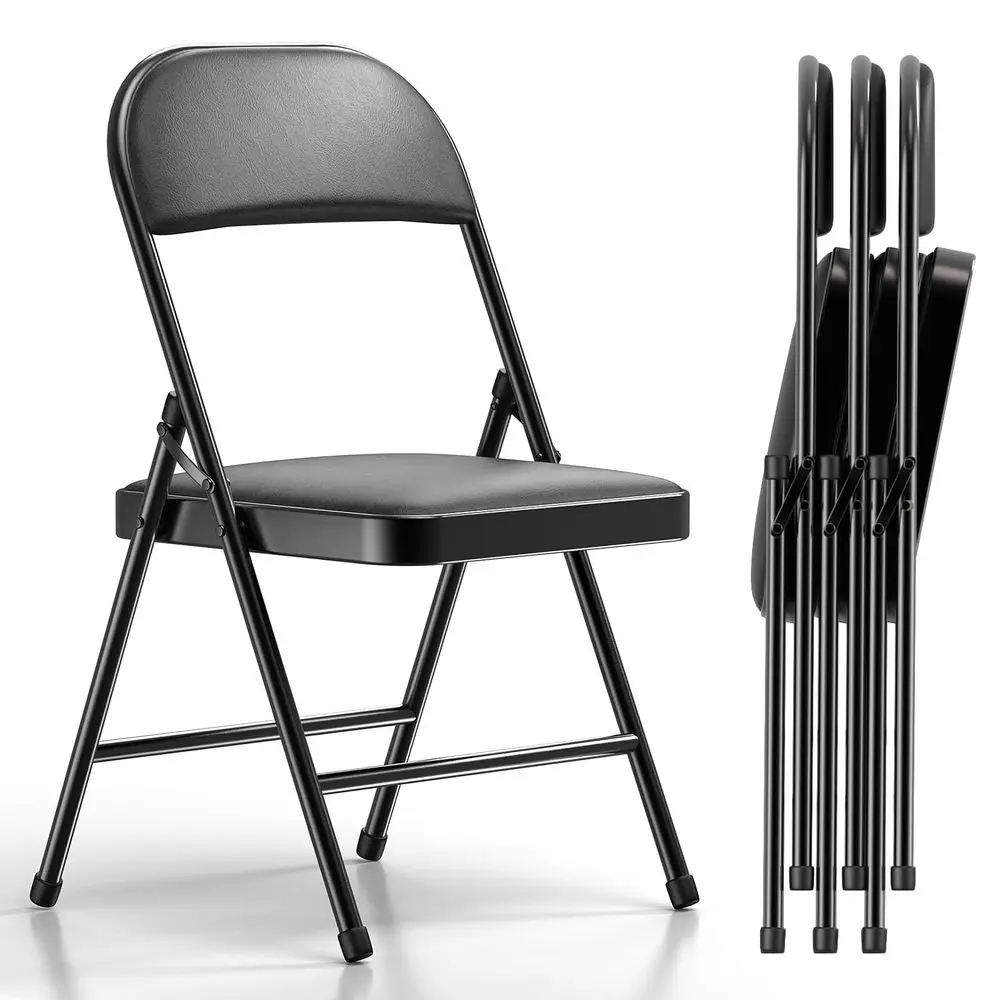 4 Pack Folding Chairs with Padded Cushion and Back, Khaki Metal Chairs with Comfortable Cushion and Durable Steel Frame for Hom
4 Pack Folding Chairs with Padded Cushion and Back, Khaki Metal Chairs with Comfortable Cushion and Durable Steel Frame for Hom