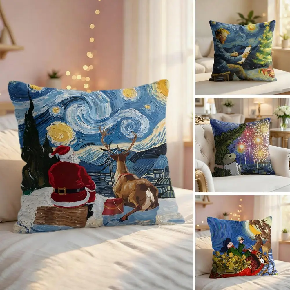 Starry Sky Van Gogh Christmas Cushion Cover Silky Short Plush Invisible Zipper Dustproof Sofa Pillow Case For Home Decor
Starry Sky Van Gogh Christmas Cushion Cover Silky Short Plush Invisible Zipper Dustproof Sofa Pillow Case For Home Decor
