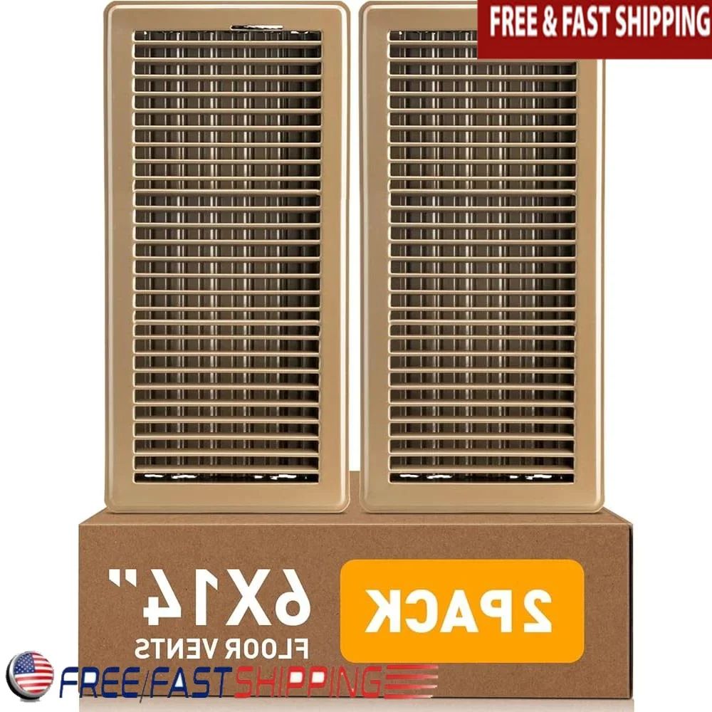 Premium Metal Floor Vent Covers 6x14 Inch 2 Pack Adjustable Air Register Easy Install Quiet Operation Home Office
Premium Metal Floor Vent Covers 6x14 Inch 2 Pack Adjustable Air Register Easy Install Quiet Operation Home Office