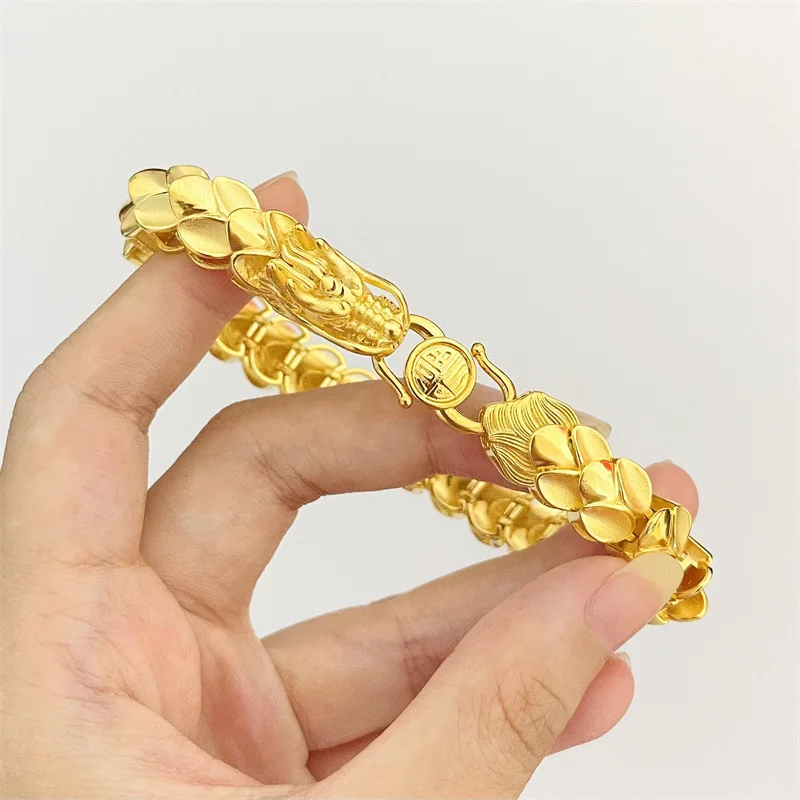 New Gold Store Same Style Men's and Women's 9999 24K real gold with Embossed Dragon Scale, Powerful Fashion, Luxury Jewelry
New Gold Store Same Style Men's and Women's 9999 24K real gold with Embossed Dragon Scale, Powerful Fashion, Luxury Jewelry