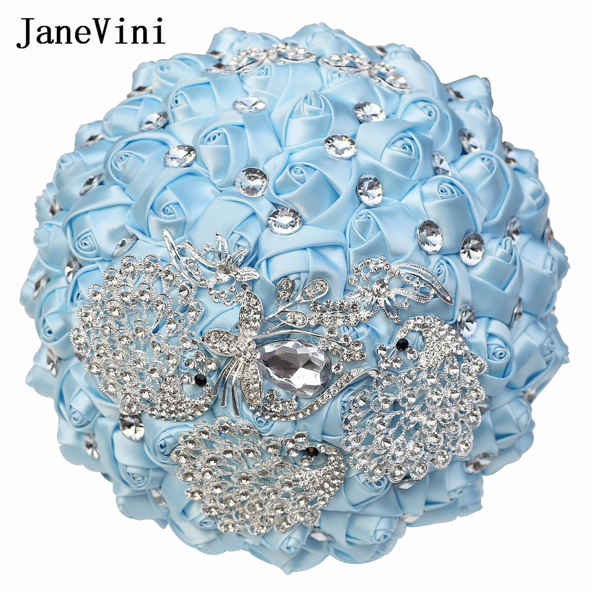 JaneVini Sparkly Sky Blue Crystal Wedding Bouquets Handmade Diamond Rhinestone Black Navy Blue Bridal Rose Bride Holding Flowers
JaneVini Sparkly Sky Blue Crystal Wedding Bouquets Handmade Diamond Rhinestone Black Navy Blue Bridal Rose Bride Holding Flowers