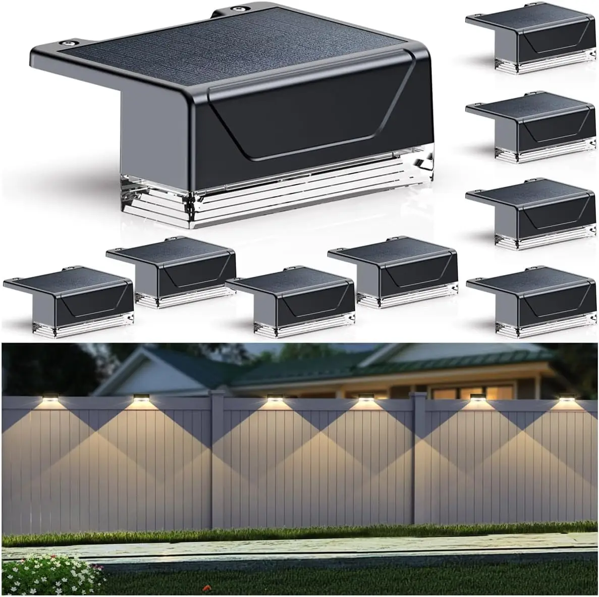 Solar Fence Lights Outdoor, 3 Modes 3000/4000/6000K, IP65 Waterproof, Dusk to Dawn for Patio Deck Steps Wall (8 Pack)
Solar Fence Lights Outdoor, 3 Modes 3000/4000/6000K, IP65 Waterproof, Dusk to Dawn for Patio Deck Steps Wall (8 Pack)