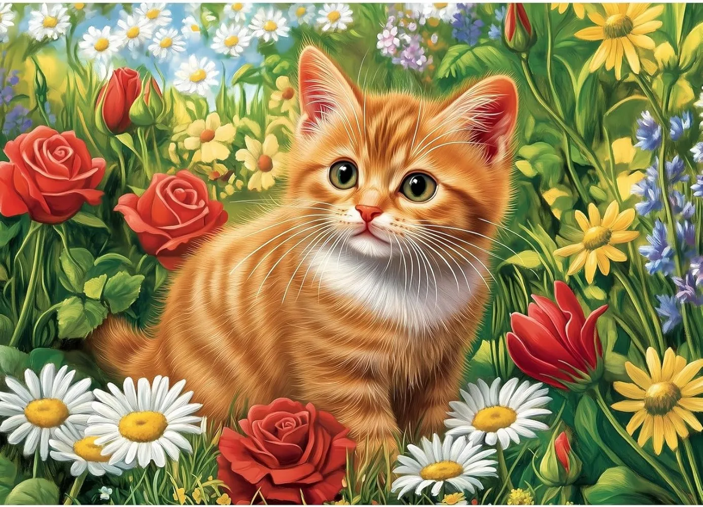 Cat in Blooming Flower Garden 1000/500/300/120 Piece Jigsaw Puzzle Home Decor for Adult Game Family Fun Puzzles Educational Toys
Cat in Blooming Flower Garden 1000/500/300/120 Piece Jigsaw Puzzle Home Decor for Adult Game Family Fun Puzzles Educational Toys