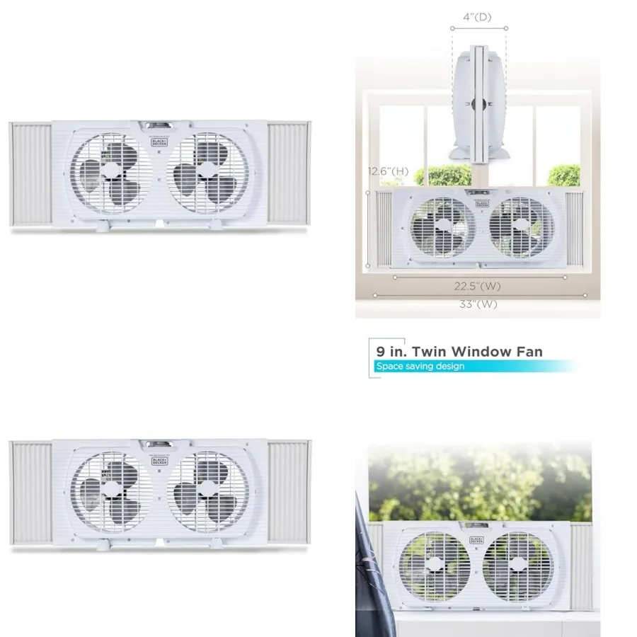 9" Dual Window Fan with 2 Speed Settings, Twin Fan Heads with Mechanical Dial Control, Removable Legs, For Sliding Windows up t
9" Dual Window Fan with 2 Speed Settings, Twin Fan Heads with Mechanical Dial Control, Removable Legs, For Sliding Windows up t