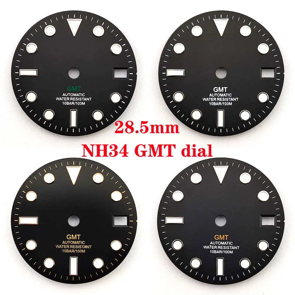 NH34 GMT 28.5mm watch dial Men's Watch accessories Replacement accessories for NH34 dial
NH34 GMT 28.5mm watch dial Men's Watch accessories Replacement accessories for NH34 dial