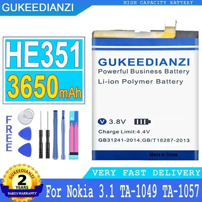 Аккумулятор мобильного телефона HE351 3650 мАч для Nokia 3.1, TA-1049, TA-1057, TA-1063, TA-1070, TA-1074
Аккумулятор мобильного телефона HE351 3650 мАч для Nokia 3.1, TA-1049, TA-1057, TA-1063, TA-1070, TA-1074