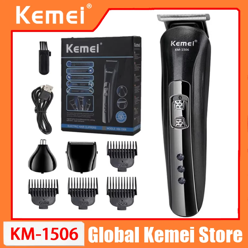Kemei KM-1506 3 in 1 Electric Shaver USB Charging Hair trimmer Electric Rechargeable Nose Professional Shaving Machine
Kemei KM-1506 3 in 1 Electric Shaver USB Charging Hair trimmer Electric Rechargeable Nose Professional Shaving Machine