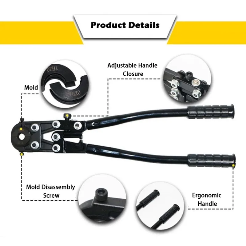 Press Tool Tube Fittings Crimping Floor Heating Crimping Tool Mechanical Manual Crimping Pliers for Aluminum-plastic /PEX Pipes
Press Tool Tube Fittings Crimping Floor Heating Crimping Tool Mechanical Manual Crimping Pliers for Aluminum-plastic /PEX Pipes