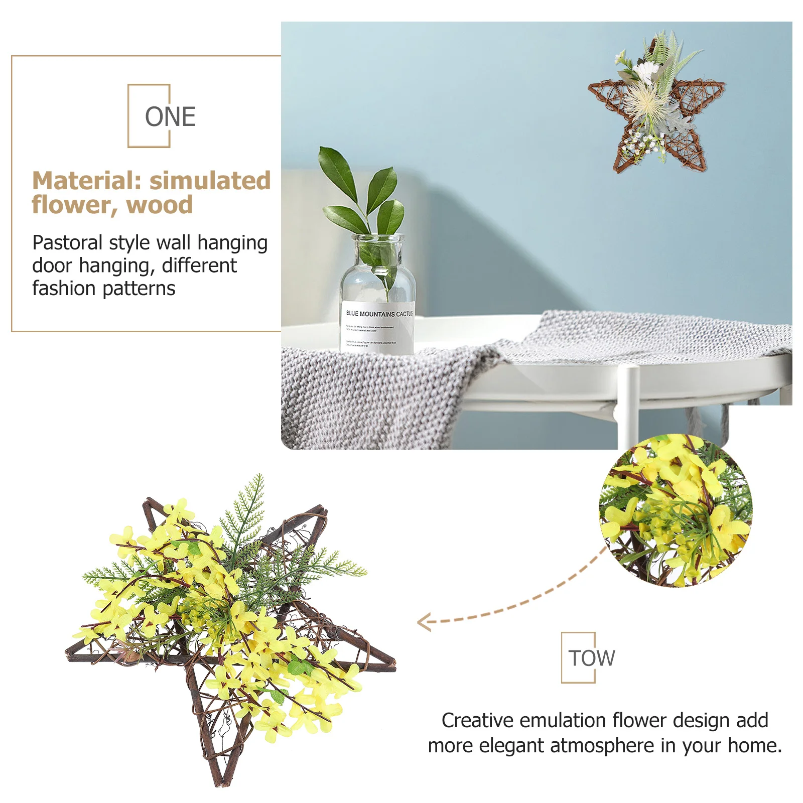 Artificial Flower Wall Hanging Home Decor Natural Pendant Creative Design Elegant Atmosphere Photography Prop Shop
Artificial Flower Wall Hanging Home Decor Natural Pendant Creative Design Elegant Atmosphere Photography Prop Shop