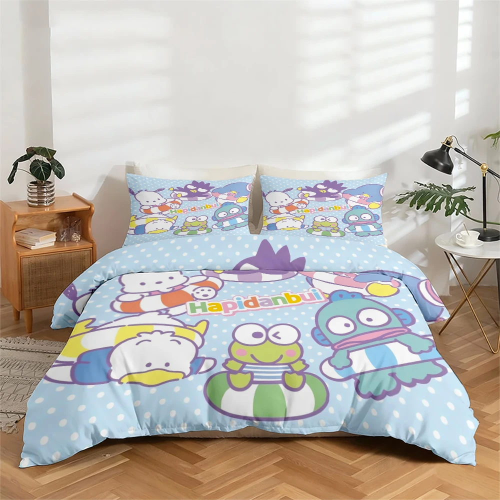 3Pc High-Definition Digital Printed Bedding Set) Sanrio Cartoon Animal Pattern Large Floral Duvet Cover Set, Includes 1 Duvet Cover + 2 Pillowcases, Suitable for Bedroom, Guest Room, Home Decoration, Polyester Fiber Duvet Cover + Pillowcase, Ultra-Soft Be
3Pc High-Definition Digital Printed Bedding Set) Sanrio Cartoon Animal Pattern Large Floral Duvet Cover Set, Includes 1 Duvet Cover + 2 Pillowcases, Suitable for Bedroom, Guest Room, Home Decoration, Polyester Fiber Duvet Cover + Pillowcase, Ultra-Soft Be