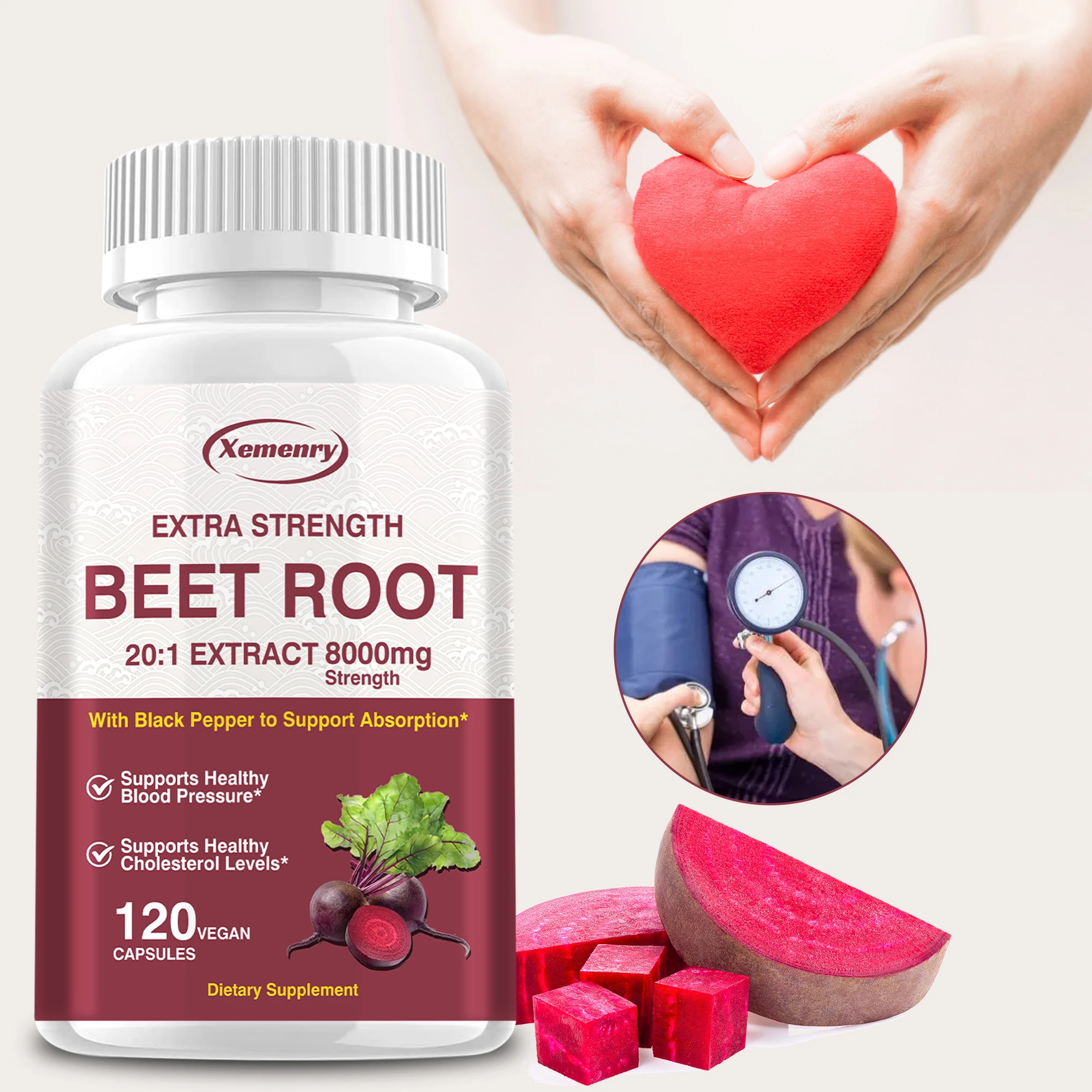 Beet Root Capsules - Natural Organic Stabilizer, Healthy Blood Circulation and Heart Health, Enhances Immunity and Energy
Beet Root Capsules - Natural Organic Stabilizer, Healthy Blood Circulation and Heart Health, Enhances Immunity and Energy
