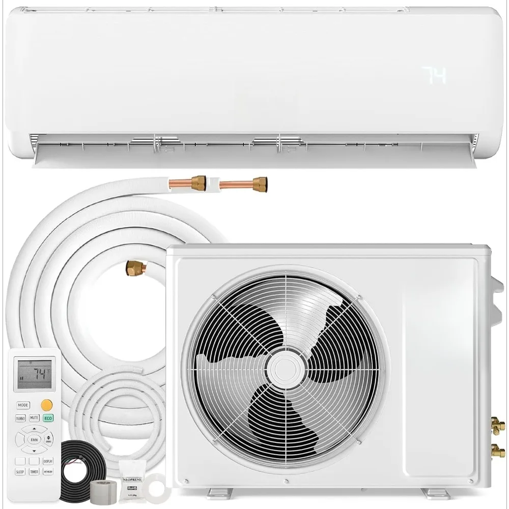 9000 BTU Mini Split AC/Heating System - Ductless Mini Split Air Conditioner with Heat Pump, 19 SEER2, 115V Energy, Customized
9000 BTU Mini Split AC/Heating System - Ductless Mini Split Air Conditioner with Heat Pump, 19 SEER2, 115V Energy, Customized