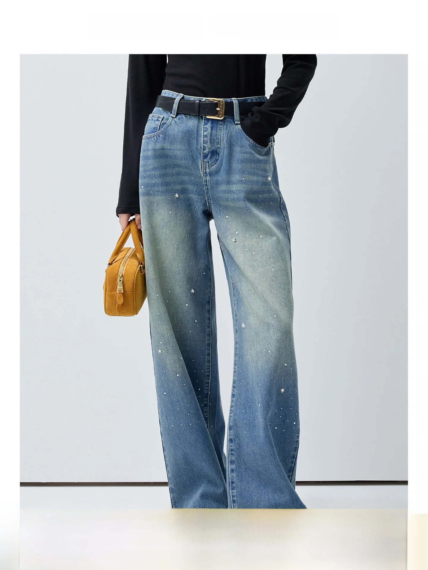 Glittery Wide Leg Denim Jeans for plus Size Women Shiny Diamond Slimming High Waist Straight Cut Casual Summer New Arrival
Glittery Wide Leg Denim Jeans for plus Size Women Shiny Diamond Slimming High Waist Straight Cut Casual Summer New Arrival