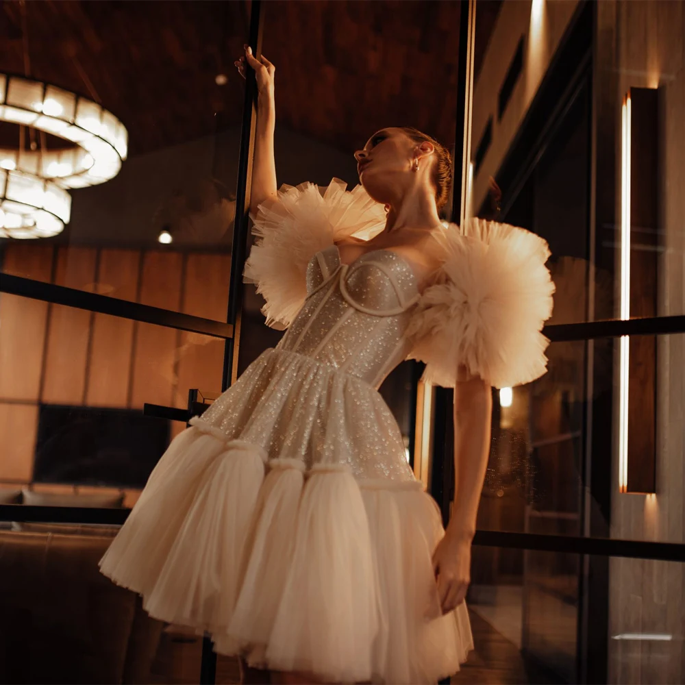 Customized Shiny Sweetheart Pleated Tulle Mini Prom Dress for Women A-line Ruffy Party Evening Gown Lace up فساتين مناسبة رسمية
Customized Shiny Sweetheart Pleated Tulle Mini Prom Dress for Women A-line Ruffy Party Evening Gown Lace up فساتين مناسبة رسمية