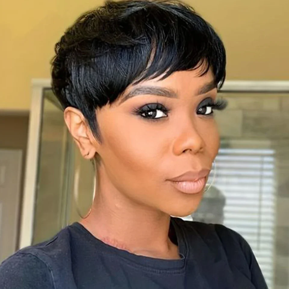 Black Pearl Short Straight Bob Pixie Human Hair Wig With Bangs For Women Malaysia Glueless Human Hair Wig Black Brown Wigs
Black Pearl Short Straight Bob Pixie Human Hair Wig With Bangs For Women Malaysia Glueless Human Hair Wig Black Brown Wigs