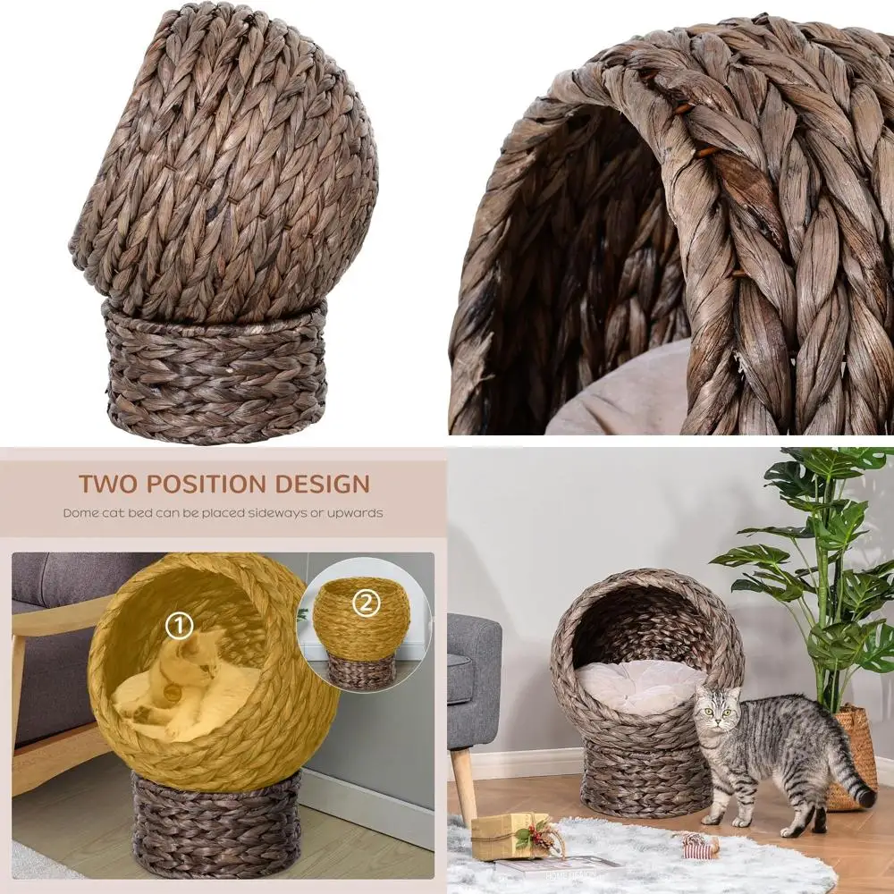 Elevated Handwoven Cat Nest with Cushion & Egg Chair, Indoor Wicker Cat Bed, 23.5 Gray
Elevated Handwoven Cat Nest with Cushion & Egg Chair, Indoor Wicker Cat Bed, 23.5 Gray