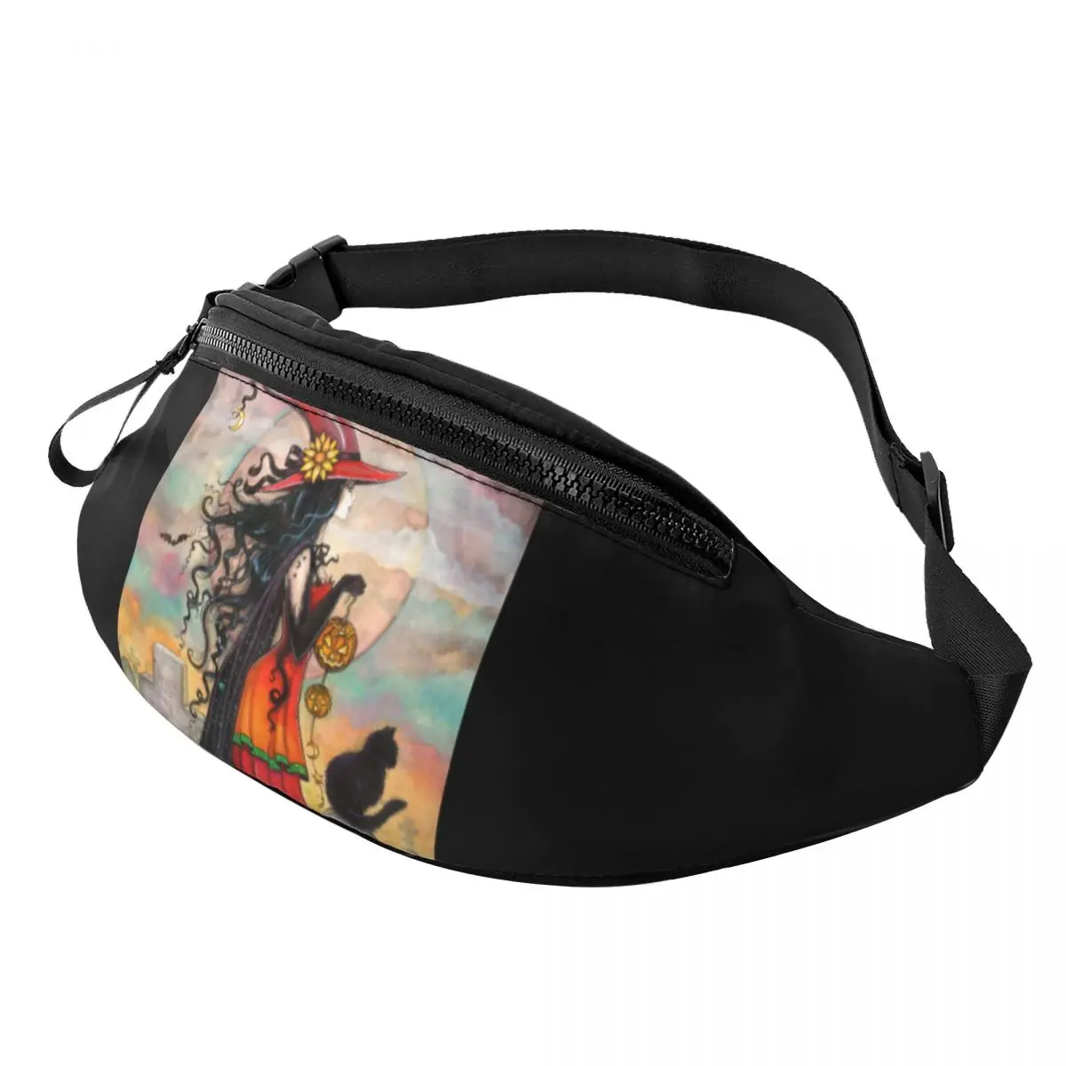 Custom Halloween Witch And Black Cat Fantasy Art Fanny Pack Women Men Crossbody Waist Bag for Traveling Phone Money Pouch
Custom Halloween Witch And Black Cat Fantasy Art Fanny Pack Women Men Crossbody Waist Bag for Traveling Phone Money Pouch