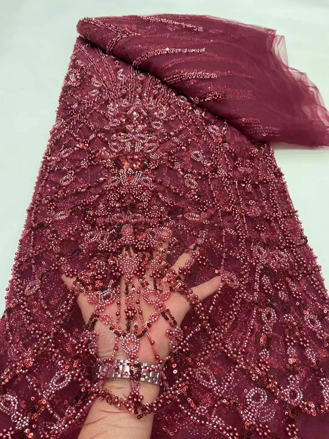 Luxury Sequins Lace Fabric 2025 High Quality French African Beaded Lace Fabric Nigerian Embroidery Fabric For Sewing
Luxury Sequins Lace Fabric 2025 High Quality French African Beaded Lace Fabric Nigerian Embroidery Fabric For Sewing