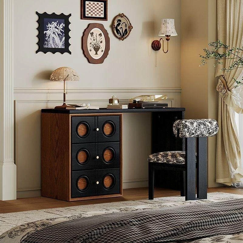 Medieval style retractable Makeup vanity bedroom storage small apartment dressing table integrated corner coiffeuse furniture
Medieval style retractable Makeup vanity bedroom storage small apartment dressing table integrated corner coiffeuse furniture