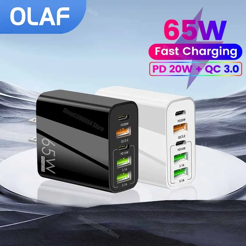 Olaf 65 Вт Зарядное устройство USB Type C 5 портов USB C PD зарядное устройство для быстрой зарядки телефона PD 20 Вт QC 3,0 адаптер для быстрой зарядки для iPhone
Olaf 65 Вт Зарядное устройство USB Type C 5 портов USB C PD зарядное устройство для быстрой зарядки телефона PD 20 Вт QC 3,0 адаптер для быстрой зарядки для iPhone