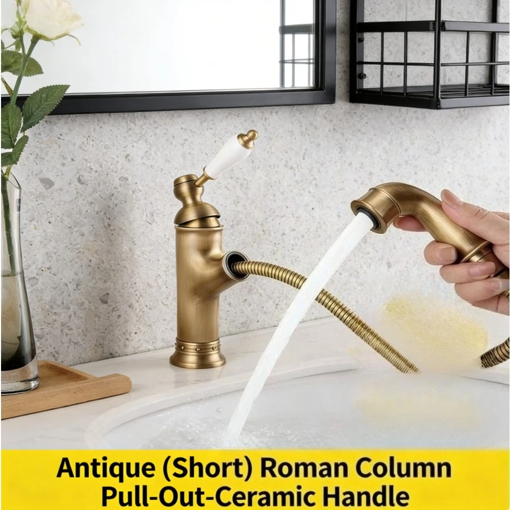 Faucet French retro brass antique hot and cold washbasin faucet household bathroom table basin faucet
Faucet French retro brass antique hot and cold washbasin faucet household bathroom table basin faucet