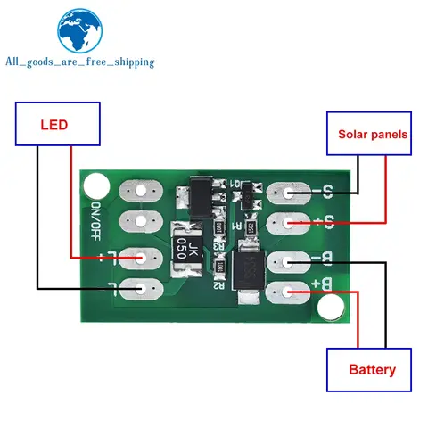   Panel Solar automático, placa de cargador de batería, luz nocturna, interruptor de Control de lámpara LED, módulo controlador de carga de cargador de batería