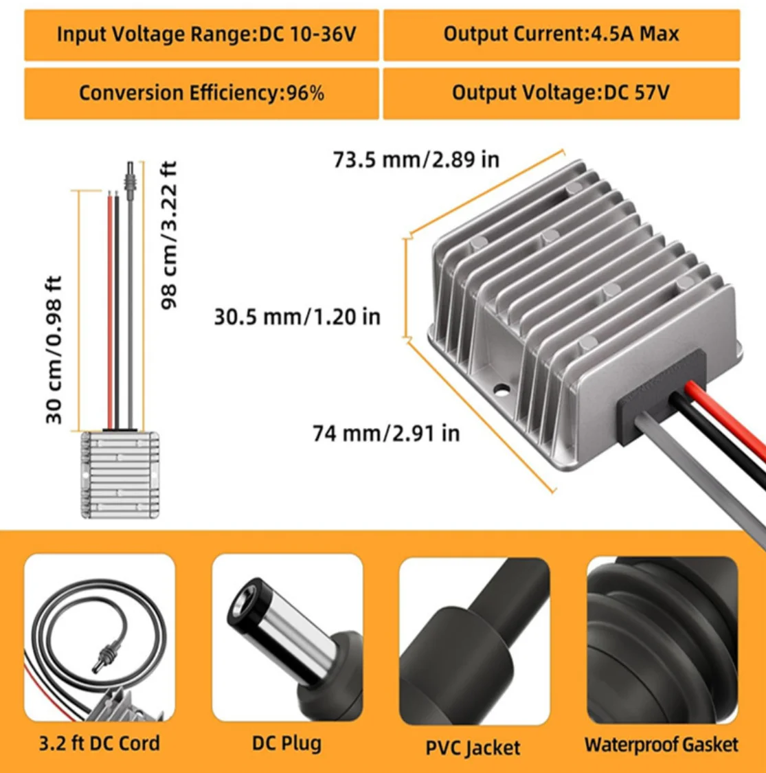 Suitable for Starlink For Shell 12V/24V To 57V 4.5A DC Power Converter Boost Power Cable Kit DC Power Converter
Suitable for Starlink For Shell 12V/24V To 57V 4.5A DC Power Converter Boost Power Cable Kit DC Power Converter