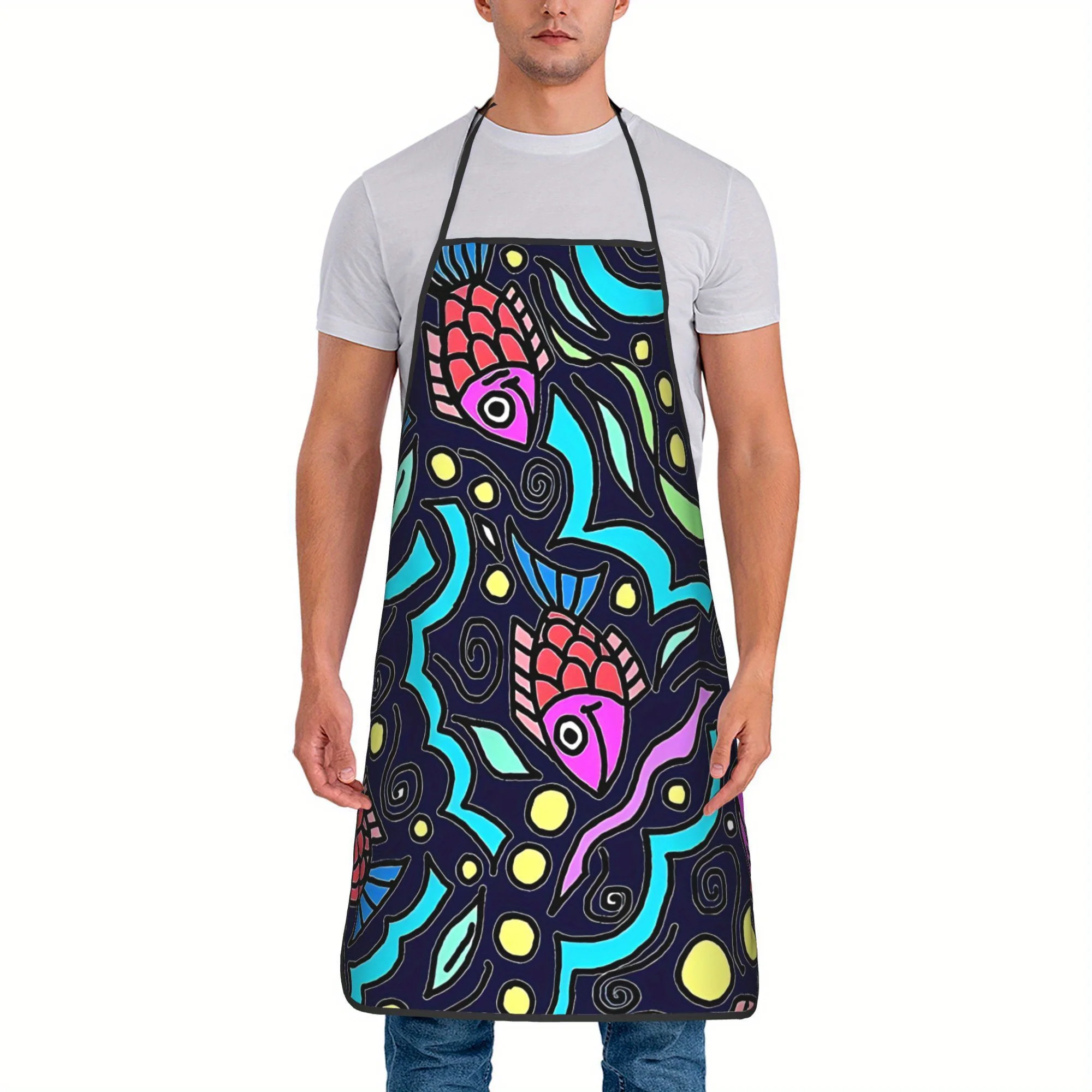 Vibrant Fish Pattern Apron – Unisex, Fixed Strap, Waterproof Polyester, 70x100cm28x39in, for Fishing, Cooking & Baking
Vibrant Fish Pattern Apron – Unisex, Fixed Strap, Waterproof Polyester, 70x100cm28x39in, for Fishing, Cooking & Baking