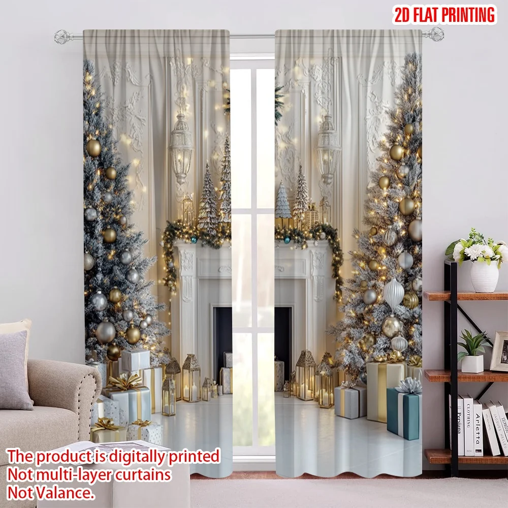 2Pcs 2D Flat PrintingChristmas Curtains White Christmas Fireplace Christmas Tree And Christmas Gifts Suitable For Bedroom Living
2Pcs 2D Flat PrintingChristmas Curtains White Christmas Fireplace Christmas Tree And Christmas Gifts Suitable For Bedroom Living