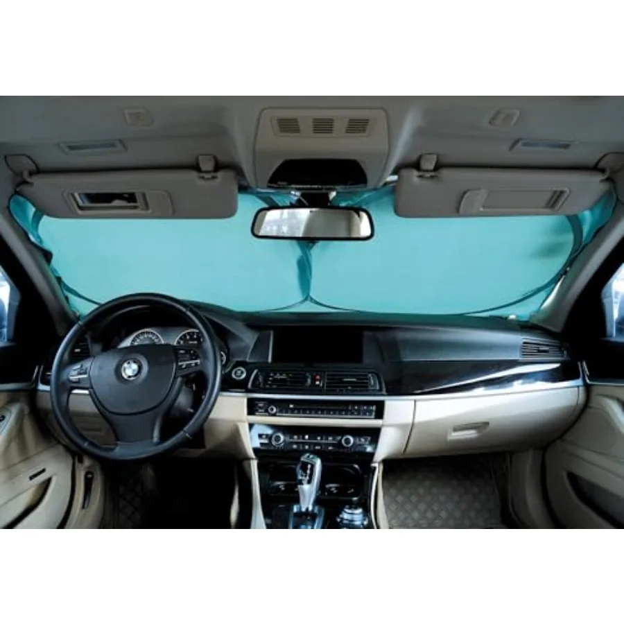 Car Windshield Sun Shade Foldable Dual-Loop Sunshade Blocks UV Rays Keeps Your Vehicle Cool Size: 59 inch L x 31 Inch W. Fabric
Car Windshield Sun Shade Foldable Dual-Loop Sunshade Blocks UV Rays Keeps Your Vehicle Cool Size: 59 inch L x 31 Inch W. Fabric