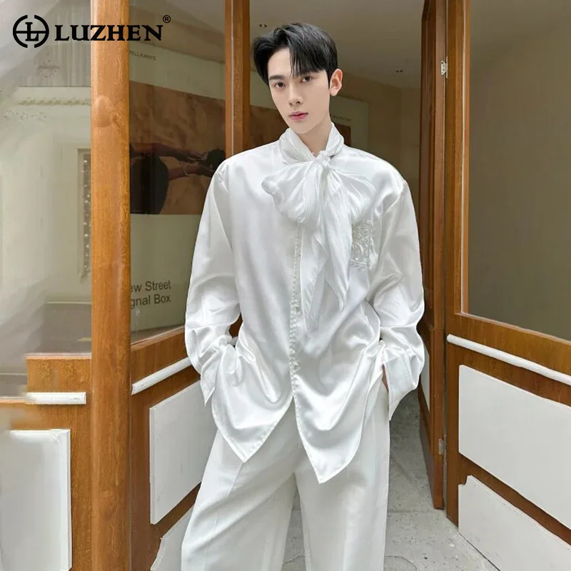 LUZHEN 2026 Spring New Ribbon Decorate Elegant Temperament Long Sleeve Shirts Men's Trendy High Quality Luxury Male Tops JY6342
LUZHEN 2026 Spring New Ribbon Decorate Elegant Temperament Long Sleeve Shirts Men's Trendy High Quality Luxury Male Tops JY6342
