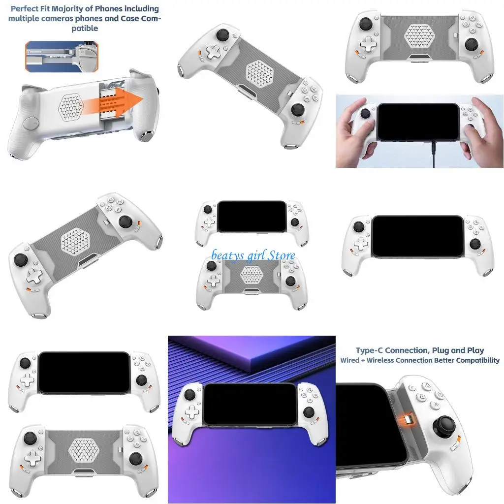 C7AB Game Controller Type C Connection Double Hall Triggers Support Multi Platform Connection for Phones
C7AB Game Controller Type C Connection Double Hall Triggers Support Multi Platform Connection for Phones