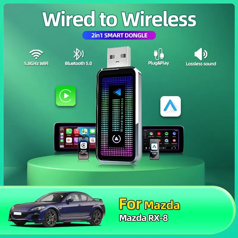 2025 New Hot Wireless CarPlay Android 2 in 1 Auto Adapter USB Dongle Smart Mini Box Plug And Play Universal For Mazda RX-8
2025 New Hot Wireless CarPlay Android 2 in 1 Auto Adapter USB Dongle Smart Mini Box Plug And Play Universal For Mazda RX-8