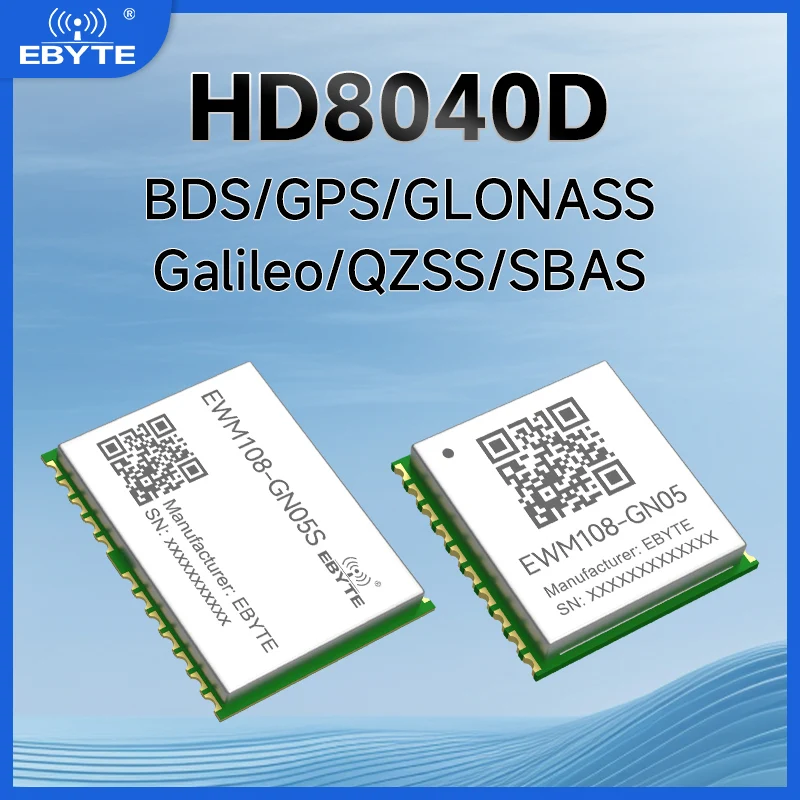 GNSS BDS/GPS/GLONASS/Galileo/QZSS/SBAS Multi System Module EBYTE EWM108-GN05 Series High Accuracy Sub-Meter L1 L5 Frequency
GNSS BDS/GPS/GLONASS/Galileo/QZSS/SBAS Multi System Module EBYTE EWM108-GN05 Series High Accuracy Sub-Meter L1 L5 Frequency