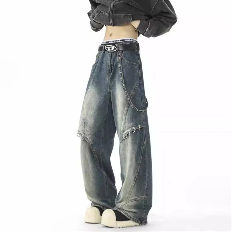 Women's Deconstruction Splicing Design Unisex Jeans High Waist Wide Legs Trousers Cool Girl Casual Bottoms Female Street Pants
Women's Deconstruction Splicing Design Unisex Jeans High Waist Wide Legs Trousers Cool Girl Casual Bottoms Female Street Pants
